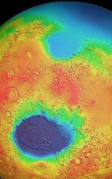Topografická mapa Marsu